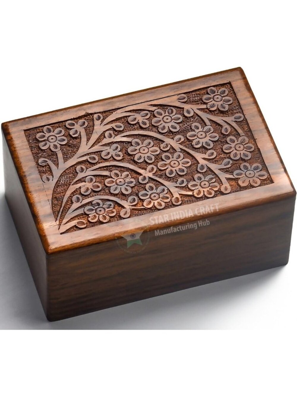 Handmade Wooden Urn for Ashes, Engraved Memorial Keepsake, Tree of Life Design